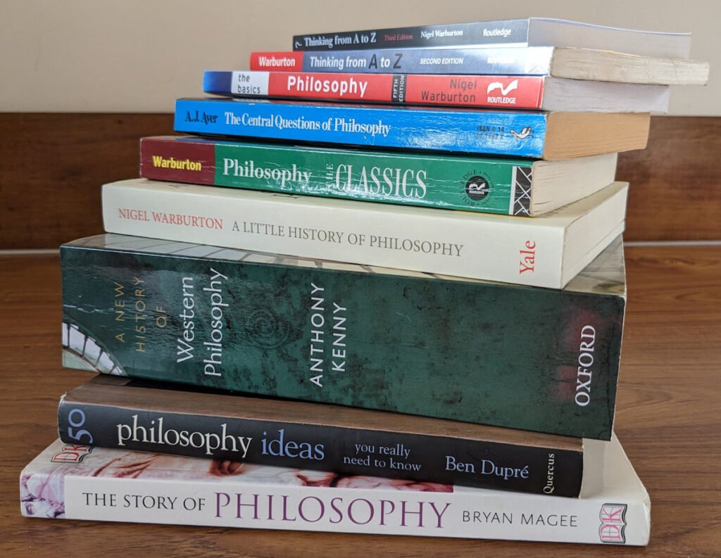 A stack of philosophy books